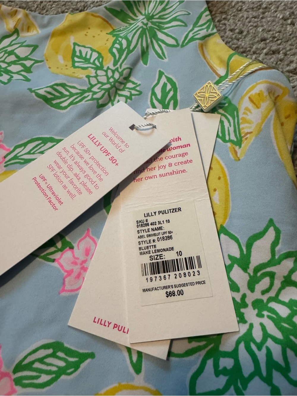 Lilly Pulitzer Bluette Lemon Print One-Piece Swimsuit - Picture 4 of 5
